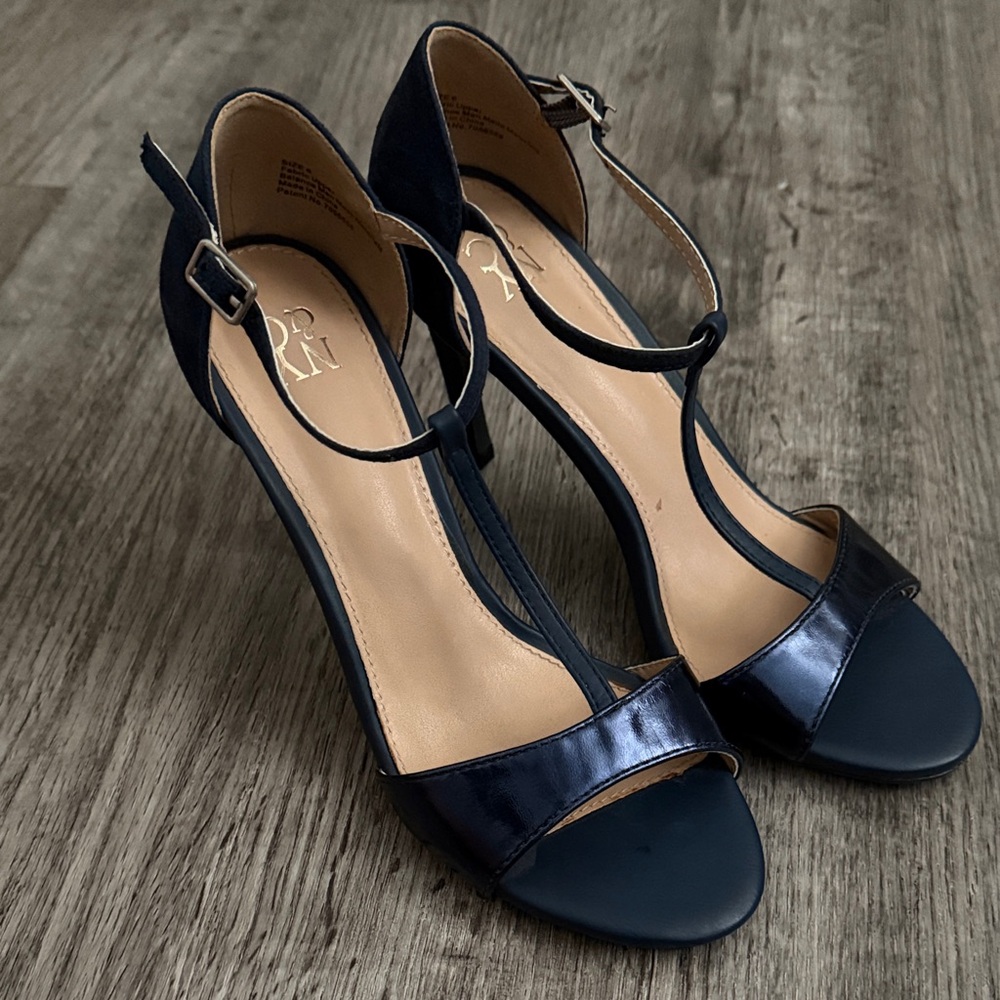 New York & Company Midnight Blue Strappy Heels
